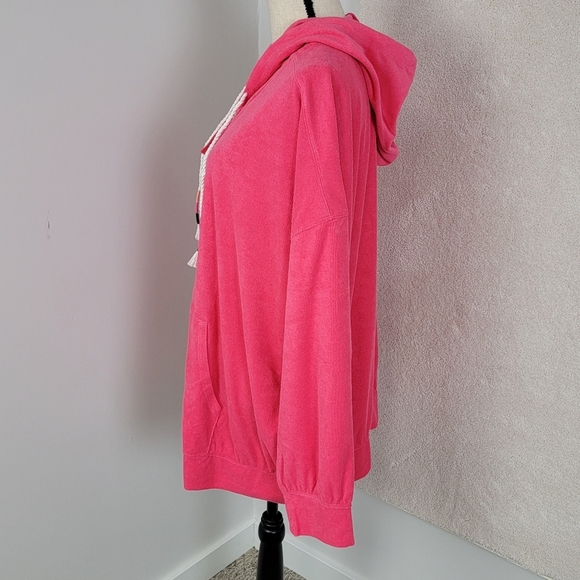 Lane Bryant LIVI Honeysuckle Pink Zip Front Towel Terry Hoodie Jacket 26/28 NEW - Picture 8 of 15